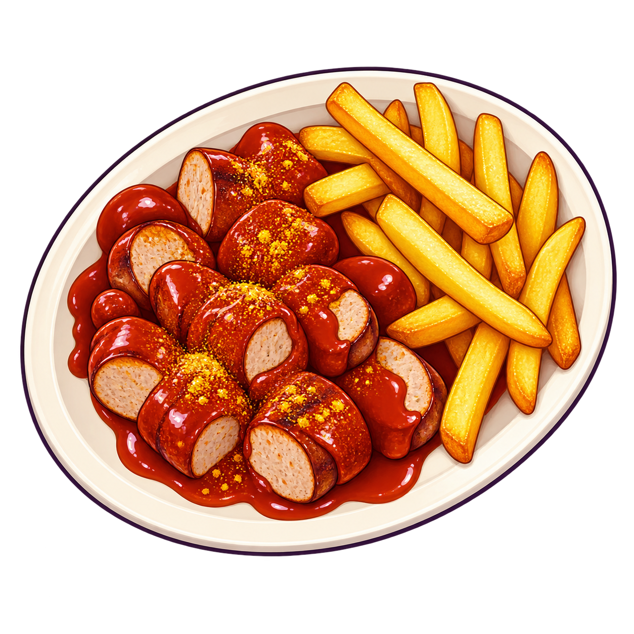 Currywurst mit Pommes
